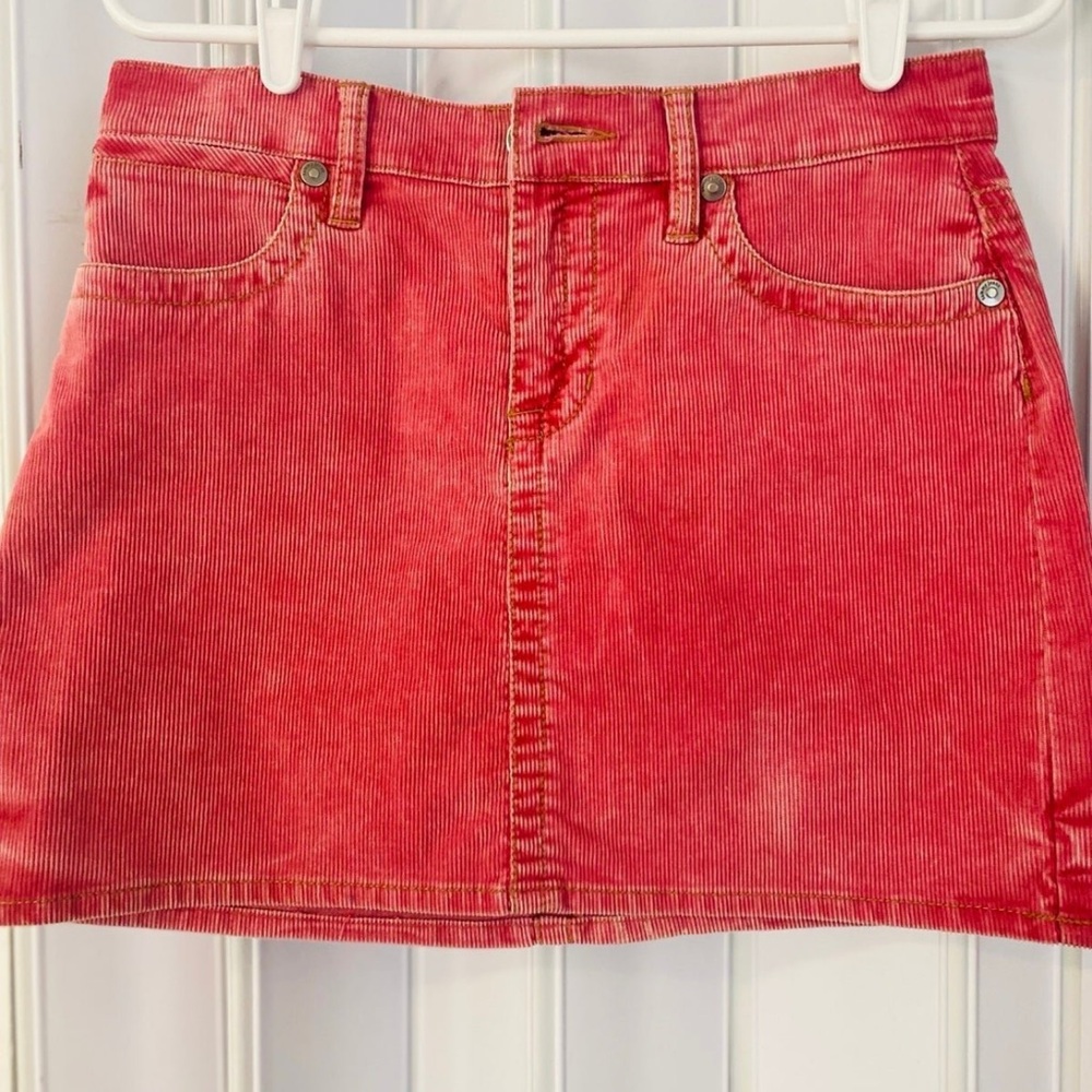 Tommy Hilfiger pink corduroy skirt.